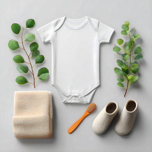 Infant Short Sleeve Interlock Bodysuit - White