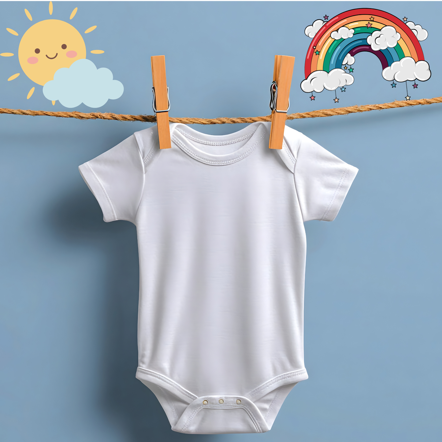 Infant Short Sleeve Interlock Bodysuit - White